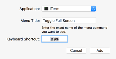 adding a shortcut for iTerm